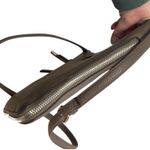 Nine West Taupe Faux Leather Crossbody Bag Zip Top Adjustable Strap Shoulder Photo 3