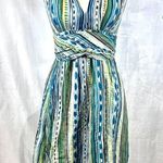 Donna Ricco gorgeous Silk abstract print ruched halter dress size 6 Photo 0