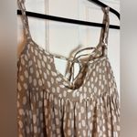 Rosegold Polka Dot Tiered Skinny Strap Maxi Dress Brown Photo 6