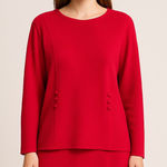 Promenade red two piece shirt set size 2XL polyester made‎ in USA vintage Photo 0