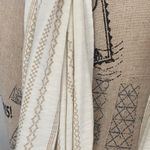 Eddie Bauer Cream Scarf with Colorful Accents Photo 6