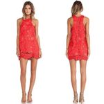 Lovers + Friends NWOT Caspian red lace over lay mini Shift Dress size Small Photo 1