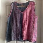 Flax  Linen 2PC Stripe Blouse Set Photo 3
