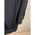 Donna Morgan  Black Fringed Dress Boat Neck 3/4 Sleeve Size 2 Photo 2