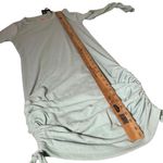 Chaser  Women's Aloe Green Drawstring Ruched Long Sleeve Dress Size S ribbed Photo 2