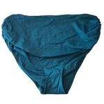 Anne cole Plus Size High-Waist Shirred Bottom Fold Over Deep Sea Blue 22W Photo 1