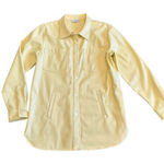 Calvin Klein Vegan Faux Leather Butter Yellow Snap Down Jacket Shacket Large Photo 0