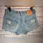 Levi's Women’s size 28 distressed ripped‎ denim Levi’s 501 Jean Shorts Photo 3