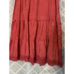 Women's Red Rust Tiered Boho Skirt Western Cowgirl Cottagecore Size 14/16 Photo 2