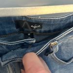 AQUA Track Stripe Frayed Skinny Jeans in Navy/ Red sz 26 Photo 2