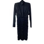 Eliza J  Ruched Long Sleeve Stretch Jersey Dress In Black Size 2 New With Tags Photo 2