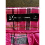 New York & Company Womens Pleated Pink Plaid Twill Dress Shorts Size 10 NEW Photo 5