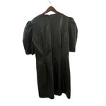 ZARA  Black Faux Leather Puff‎ Sleeve Midi Dress Photo 6