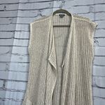 Eddie Bauer  Cream Knit Cardigan Vest Women’s S Open-Front Sleeveless Minimalist Photo 5
