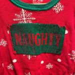 To Be Jolly Naughty/Nice sequin Christmas sweater women's size XL Red Photo 3