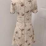 The Kooples Silk Cream Floral Lace Inset Ruffle Dress Photo 4