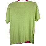 Vintage Y2K Neon Pink Green Checkered Graphic Button Down Top Cardigan Sz Large Photo 5