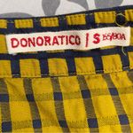 Donoratico Women's Windowpane Check Print Loose Fit Dress Yellow Size S Blue Photo 6