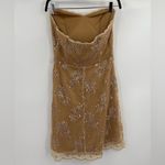 Betsey Johnson Gold Lace Evening Dress Y2K VTG 90s Black Tag Sheath Party sz 6 Photo 11