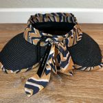 Tahari NWT Animal Print Packable Sun Visor Wide Brim Summer Hat, OS Photo 7