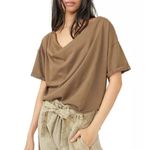 Free People  We The Free Just Chill NWT S $168 Brown Tee Photo 1