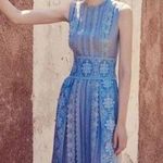 Costarellos baby blue sleeveless Lace chiffon Guipure midi dress 42 Size undefined Photo 0