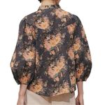 & Other Stories & Other Stories Paris Atelier Cottage Floral Gray & Pink Cotton Blouse Size 8 Photo 4