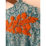 Ivy Jane Sister Mary M 100% Cotton Blue White Floral Embroidered Orange Blouse Size M Photo 8