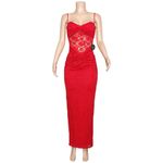 Nookie Lene Lace Maxi Dress W/ Gloves, Red, Small Photo 9