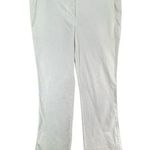 Cynthia Steffe Pants Women 8 White Linen Blend Pinstripe Flare Retro Y2K Coastal Photo 0