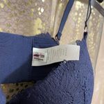 Aerie  Navy Blue Real Power Plunge Push Up Sunflower Lace Bra 32D NWT Photo 2