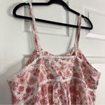 Laura Ashley  Vintage Red and White Floral Chemise with Lace Trim XL Photo 6