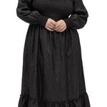 HILL HOUSE The Emily Nap Maxi Crushed Taffeta Long Cuffed Sleeve Smock Dress XL Black Photo 0