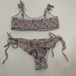 Leonisa NWOT  multi color floral cinch bralette bikini 2 piece set Medium Photo 2