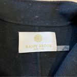Ramy Brook  Addison Black Wool Faux Fur Snap Coat Size M Photo 2