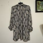 H&M  Snakeskin tunic dress Balloon sleeve Beige Black Lightweight Oversize Size M Photo 9