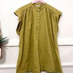 DÔEN Crew Neck Mini Tunic Dress in Gold Size S Green Photo 0