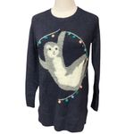 LC Lauren Conrad Women's Crewneck Sloth Lights Oversized Raglan Tunic Knitted Sweater Sz XS Photo 1