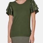 Madeline Stuart NWOT Madeleine ruffle sleeved top Photo 1