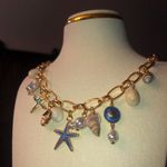 Handmade  Boho vacation beach  Coral Reef style necklace starfish pearls charms  Photo 0