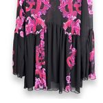 Free People  intimately Symphony Black‎ M Bell Sleeve Tunic Semi Sheer Dress Boho Photo 2