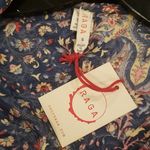 Raga ππ Poseidon Maxi Wrap Dress ~ Navy Blue Multi-Color Paisley Print S NWT Photo 11