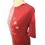 Romwe color block pink butterfly moon botanical nature graphic tee Photo 2