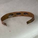 Bell VTG  Copper stamped etched western cuff bracelet Aztec Photo 4