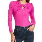 Farm Rio Hot Pink Twist Front Long Sleeve Bodysuit Women's Medium NWOT Photo 0