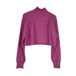 Arizona Jeans  Co. Womens L Cropped Bell Sleeve Mock Neck Sweater in Dark Pink Photo 1