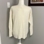 Anthropologie Boat Neck Boucle Fuzzy White High Ribbed Knit Sweater XS Photo 2
