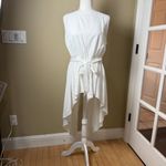 Sachin + Babi  High Low Patterned Tunic Top w belt Size large White Pattern Photo 1