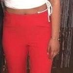 C/MEO COLLECTIVE Red High Waisted Flare Pants Photo 0