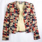 Elie Tahari Vintage Red Blue Striped Blazer Womens Small Photo 1